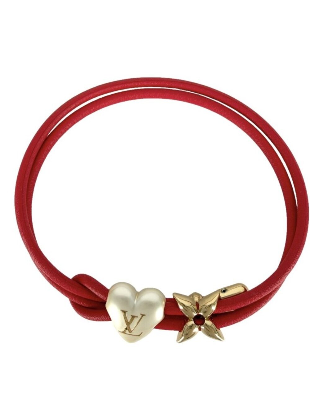 Louis Vuitton Red Gold Vintage Bracelet